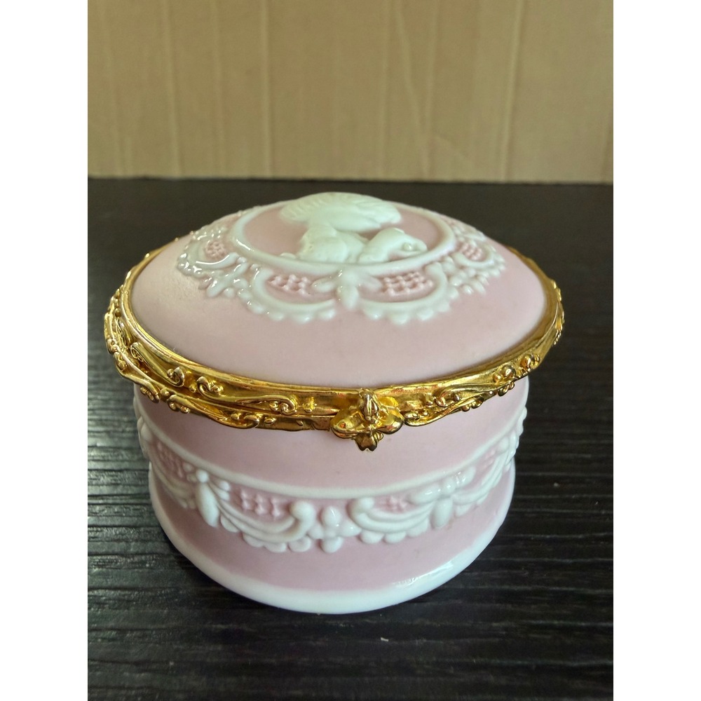 Precious Moments Enesco 1997 Pink Cameo Trinket Box A Daughter Is Gods Gift